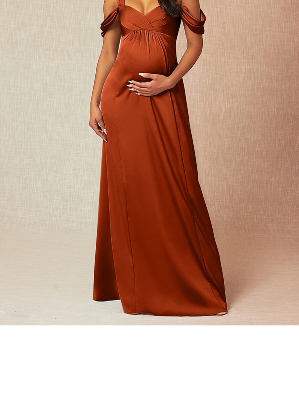 Rust Off-Shoulder Maternity Maxi Skirt